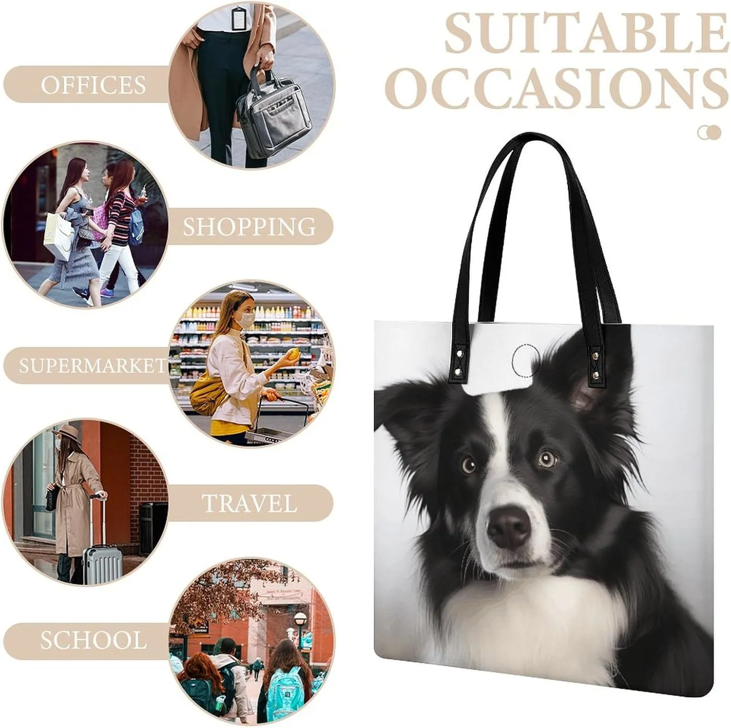 Leather Handbag for Women Tote Bag with Magnetic Buckle Monkey Lemur Cute Crossbody Bag Shoulder Bag