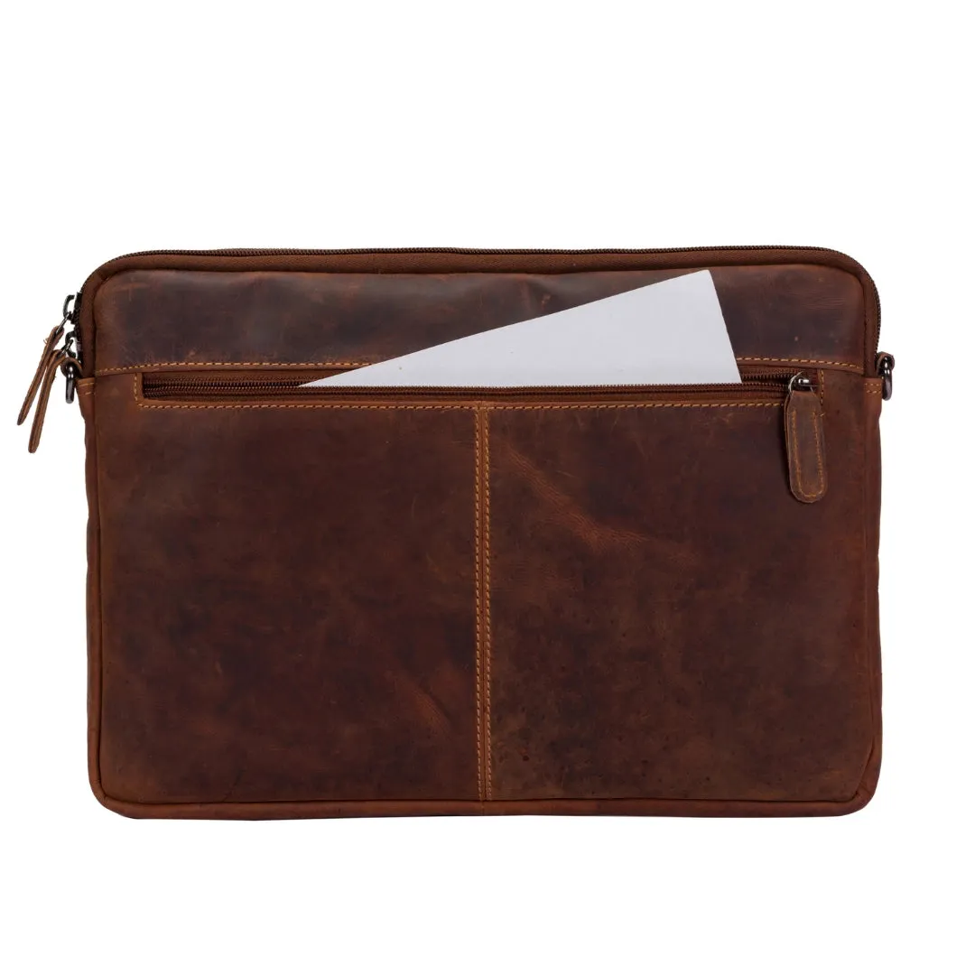 Leather Laptop Sleeve w/ Strap
