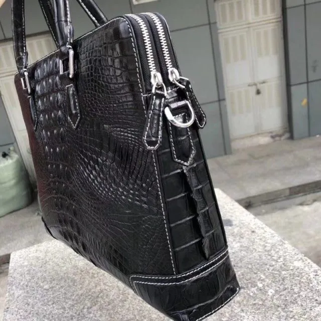 Leather Mens Briefcases Crocodile Messenger Bag Alligator Laptop Handbag #AT0101