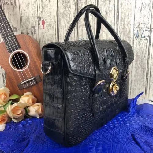 Leather Mens Briefcases Crocodile Messenger Bag Alligator Laptop Handbag #AT0901  | eBay