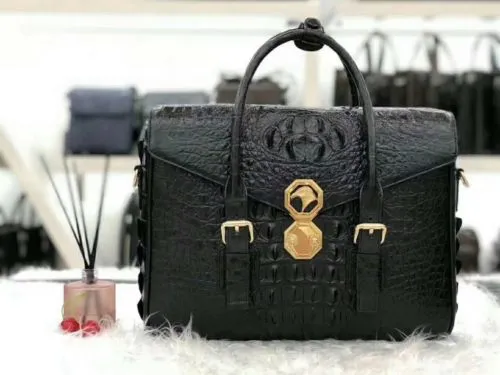 Leather Mens Briefcases Crocodile Messenger Bag Alligator Laptop Handbag #AT0901  | eBay