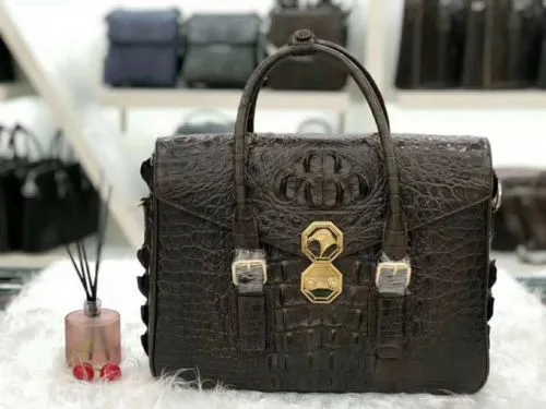 Leather Mens Briefcases Crocodile Messenger Bag Alligator Laptop Handbag #AT0901  | eBay