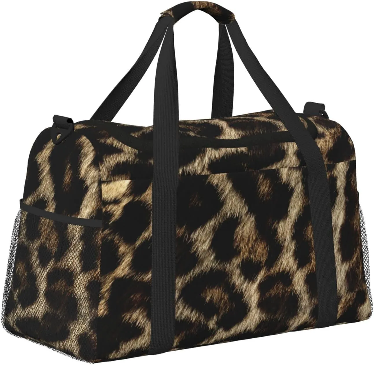Leopard Skin Travel Duffel Bag Large Foldable Waterproof Overnight Bag For Beach Swim Bags Pool Sports Gym