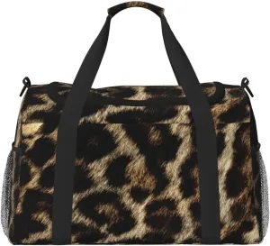 Leopard Skin Travel Duffel Bag Large Foldable Waterproof Overnight Bag For Beach Swim Bags Pool Sports Gym