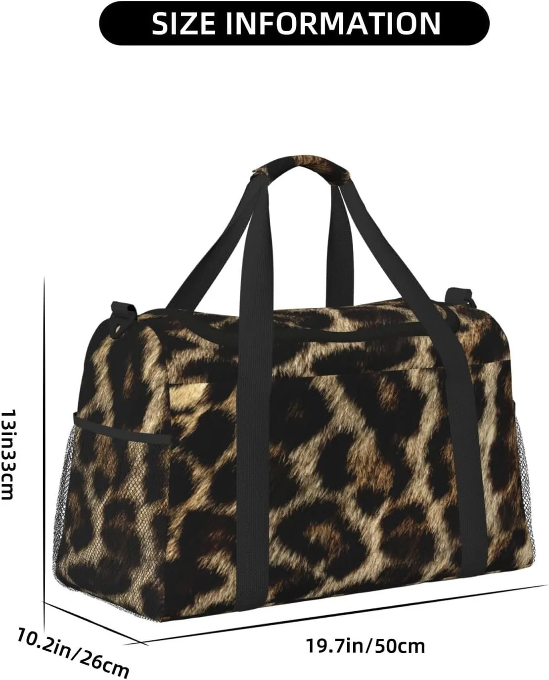 Leopard Skin Travel Duffel Bag Large Foldable Waterproof Overnight Bag For Beach Swim Bags Pool Sports Gym