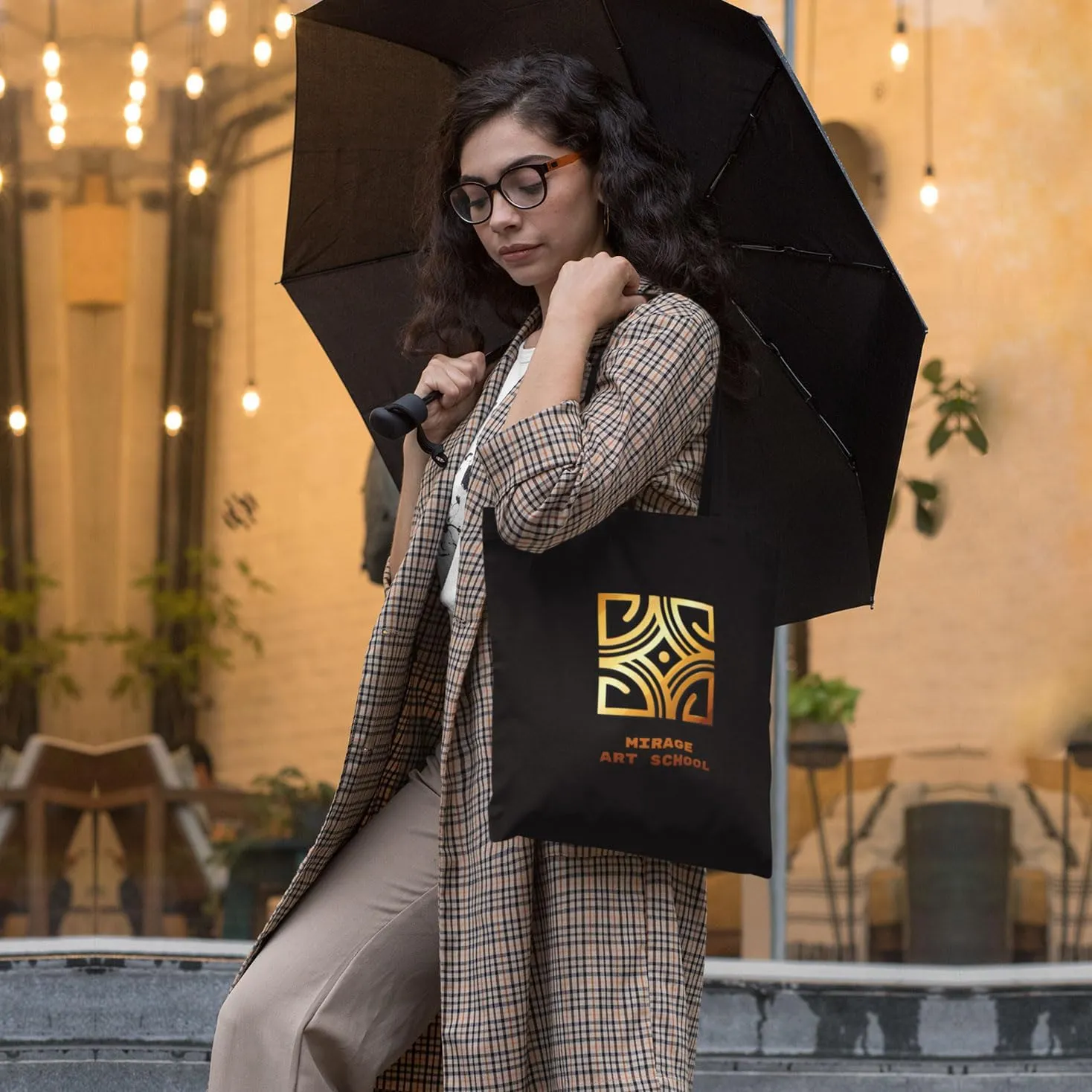 lepni.me Personalised Canvas Tote Bag | Print Your Own Initial Text Photo or Logo | Custom Reusable Monogrammed Handbags (M Beige Without Print)