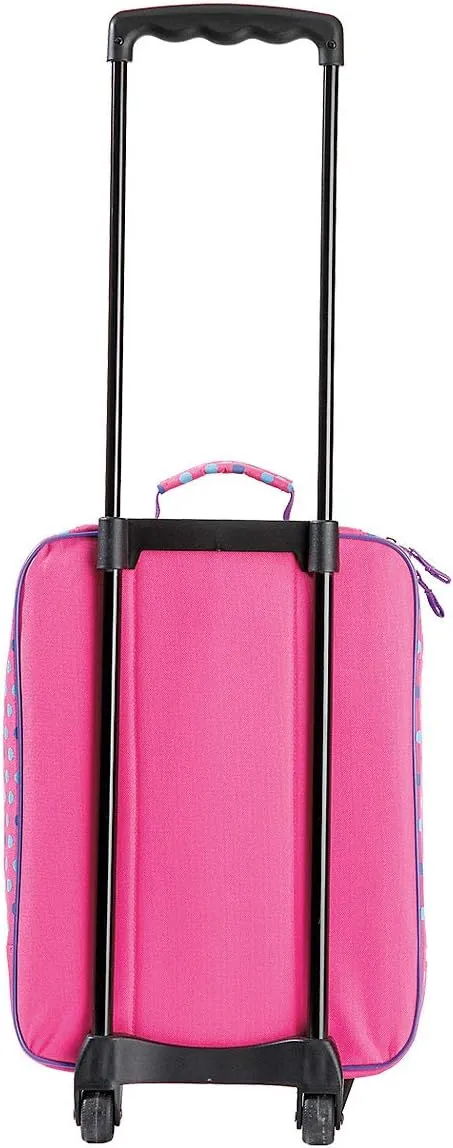 Lillian Vernon Personalized Rolling Luggage for Kids, 5-Pocket 3-D Butterfly Design Suitcase Set, Customizable Girls Travel Carrier on Wheels, 5.5" W x 12" L x 18" H