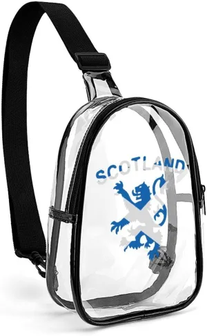 Lion Rampant Scotland Scottish Clear Sling Bag Small Chest Bag Backpack Crossbody Travel Hiking Daypack
