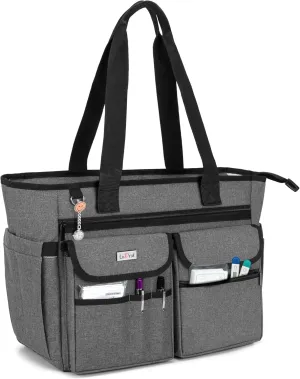 LoDrid Nurse Tote Bag with Bottom Padded Pad, Nurse Bags and Totes for Work with Large Compartment, Bag Only