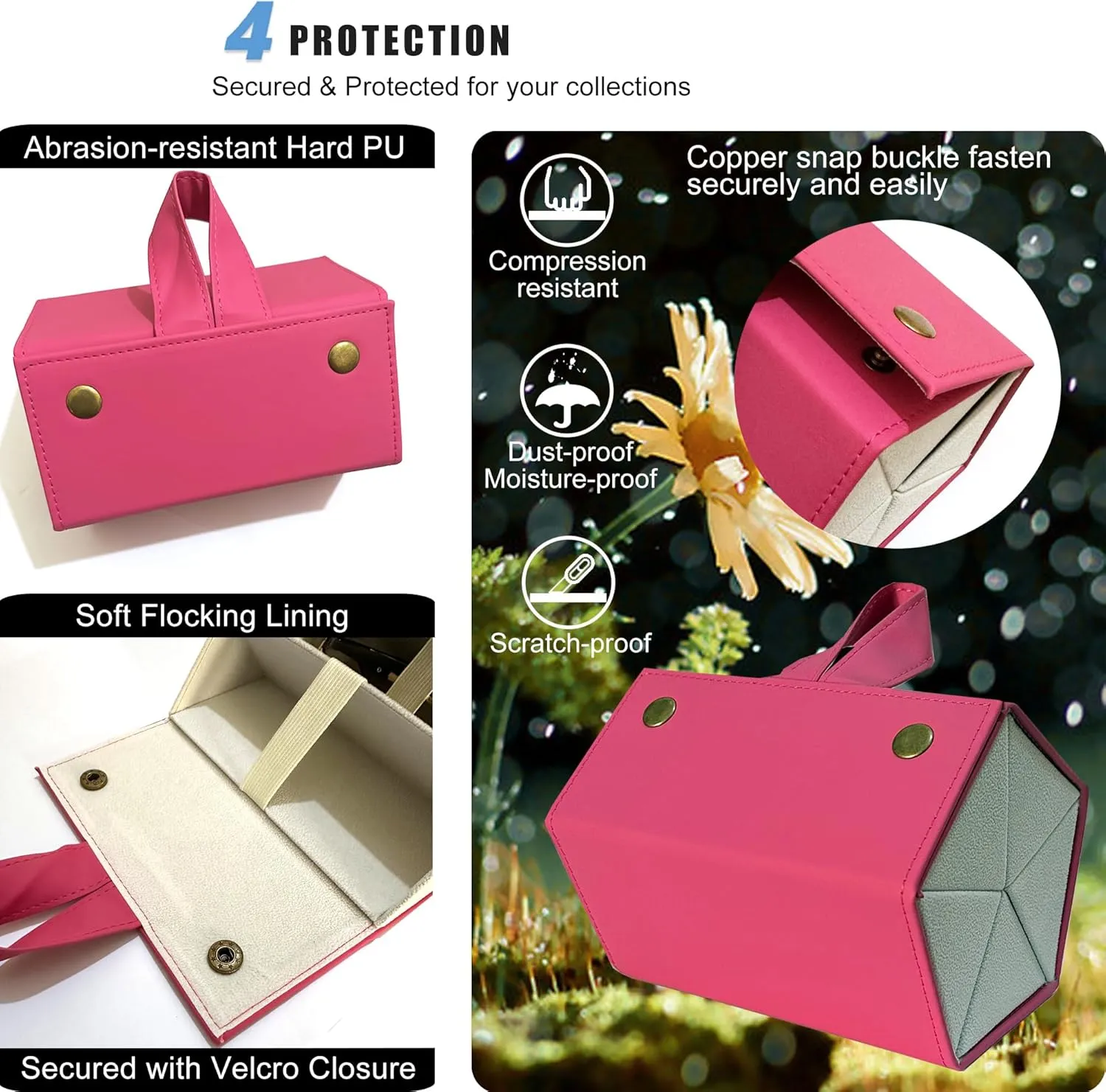 Longjet Sunglasses Organizer 5 Slots Travel Glasses Case Multiple Pairs Eyeglasses Storage Box Hanging Eyewear Holder