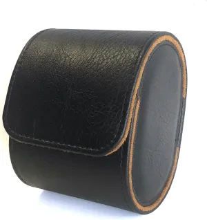 Longjet Watch Roll Travel Case for Men Portable Watches Organizer Box with Removable Velvet Pillow Holder (1 Slot Black)