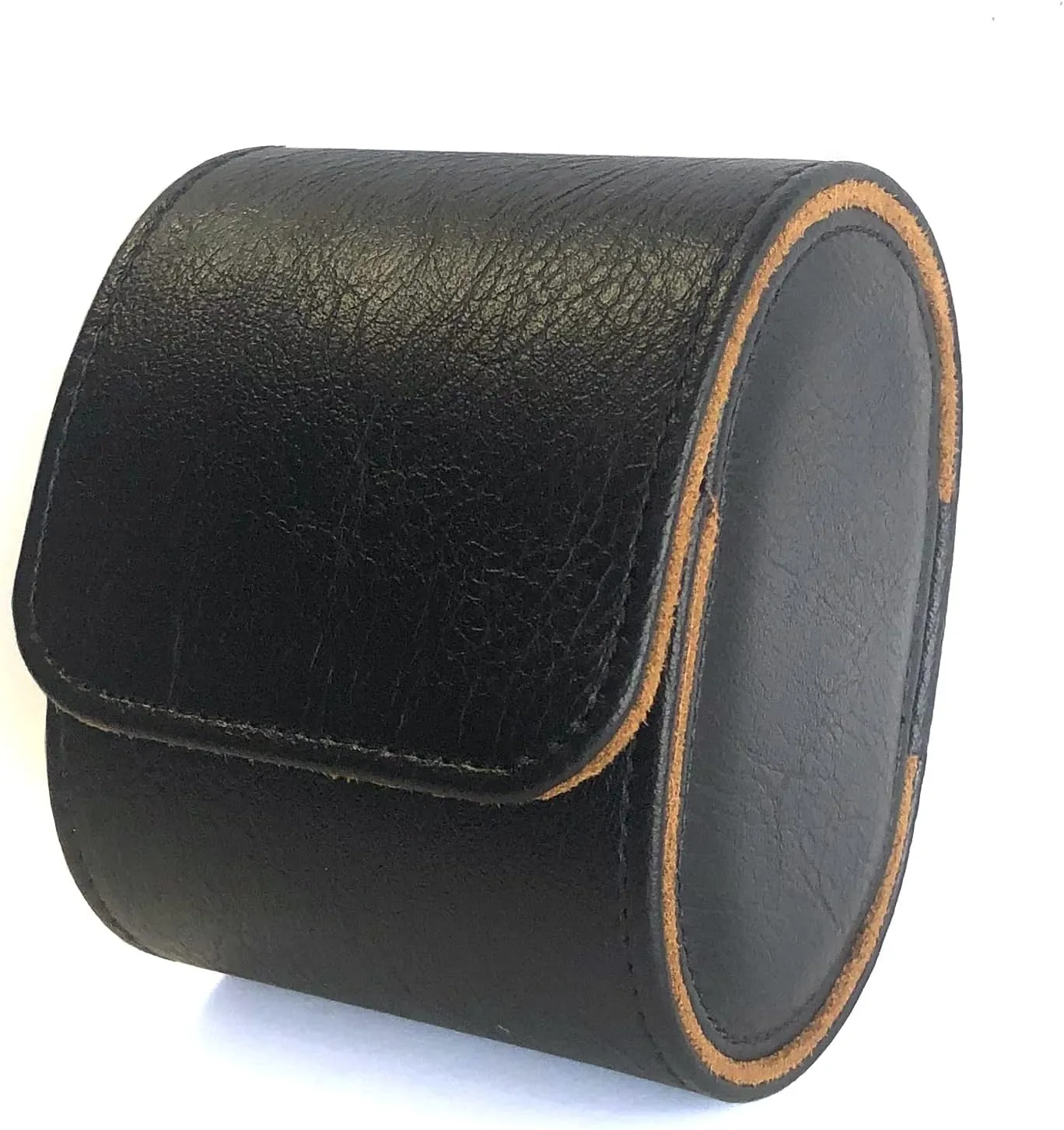 Longjet Watch Roll Travel Case for Men Portable Watches Organizer Box with Removable Velvet Pillow Holder (1 Slot Black)