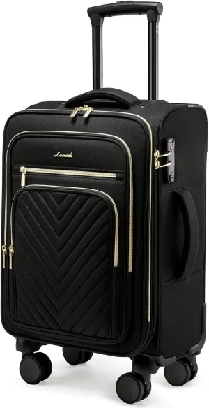 LOVEVOOK Carry On Luggage 22x14x9 Airline Approved,20 Inch Carry On Suitcases with Wheels,Softside Rolling Suitcase with TSA Lock for Women Men,Lightweight Travel luggage