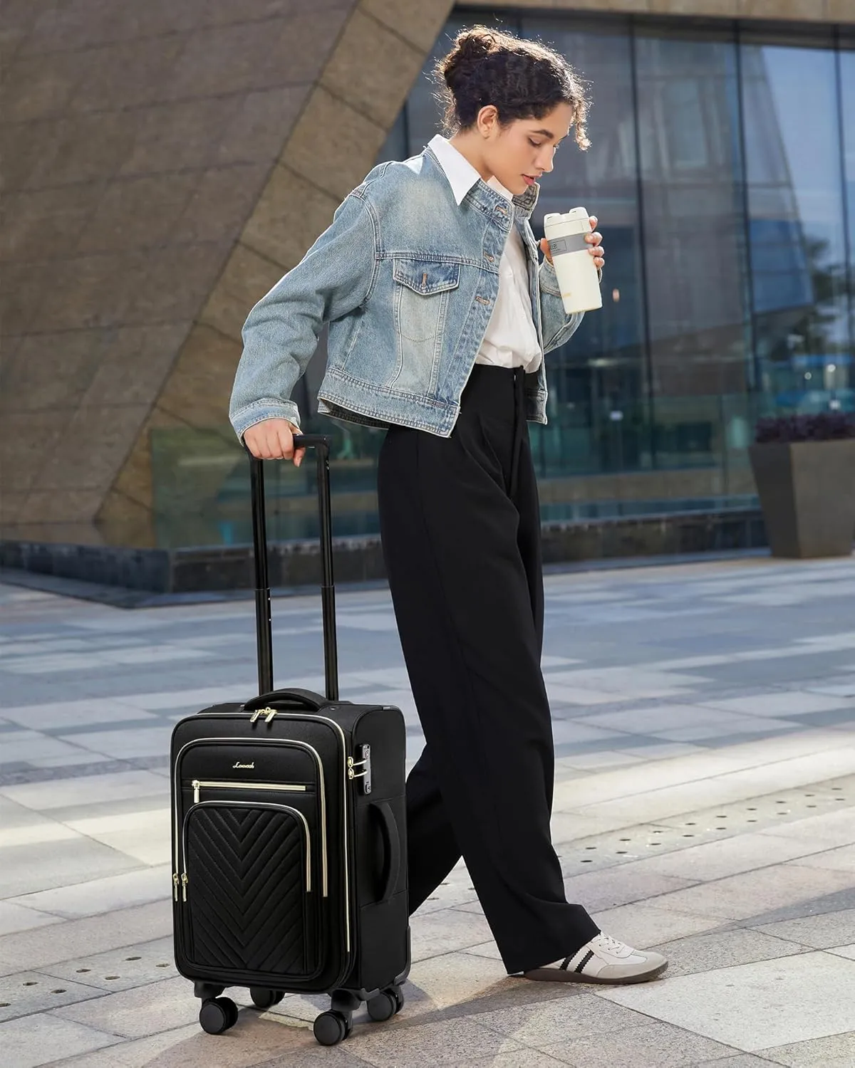 LOVEVOOK Carry On Luggage 22x14x9 Airline Approved,20 Inch Carry On Suitcases with Wheels,Softside Rolling Suitcase with TSA Lock for Women Men,Lightweight Travel luggage