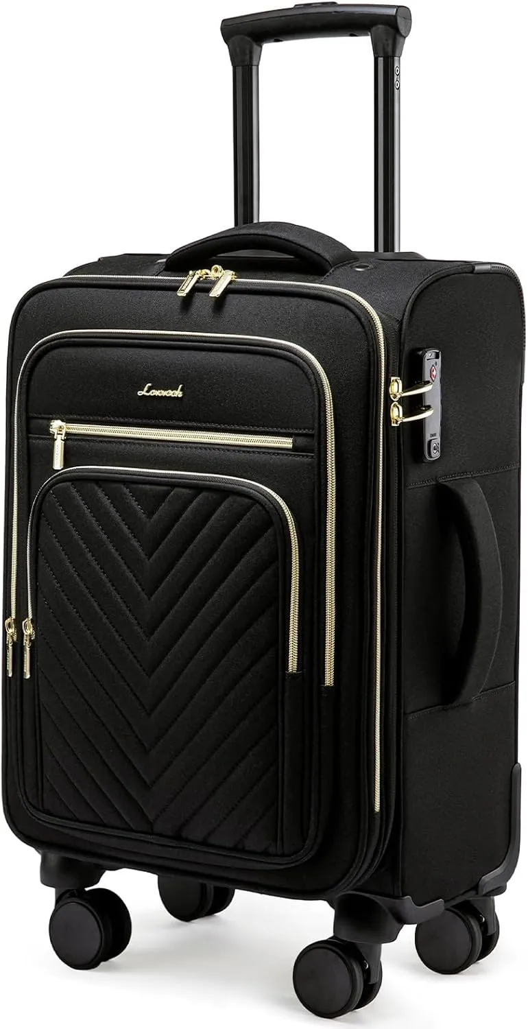 LOVEVOOK Carry On Luggage 22x14x9 Airline Approved,20 Inch Carry On Suitcases with Wheels,Softside Rolling Suitcase with TSA Lock for Women Men,Lightweight Travel luggage