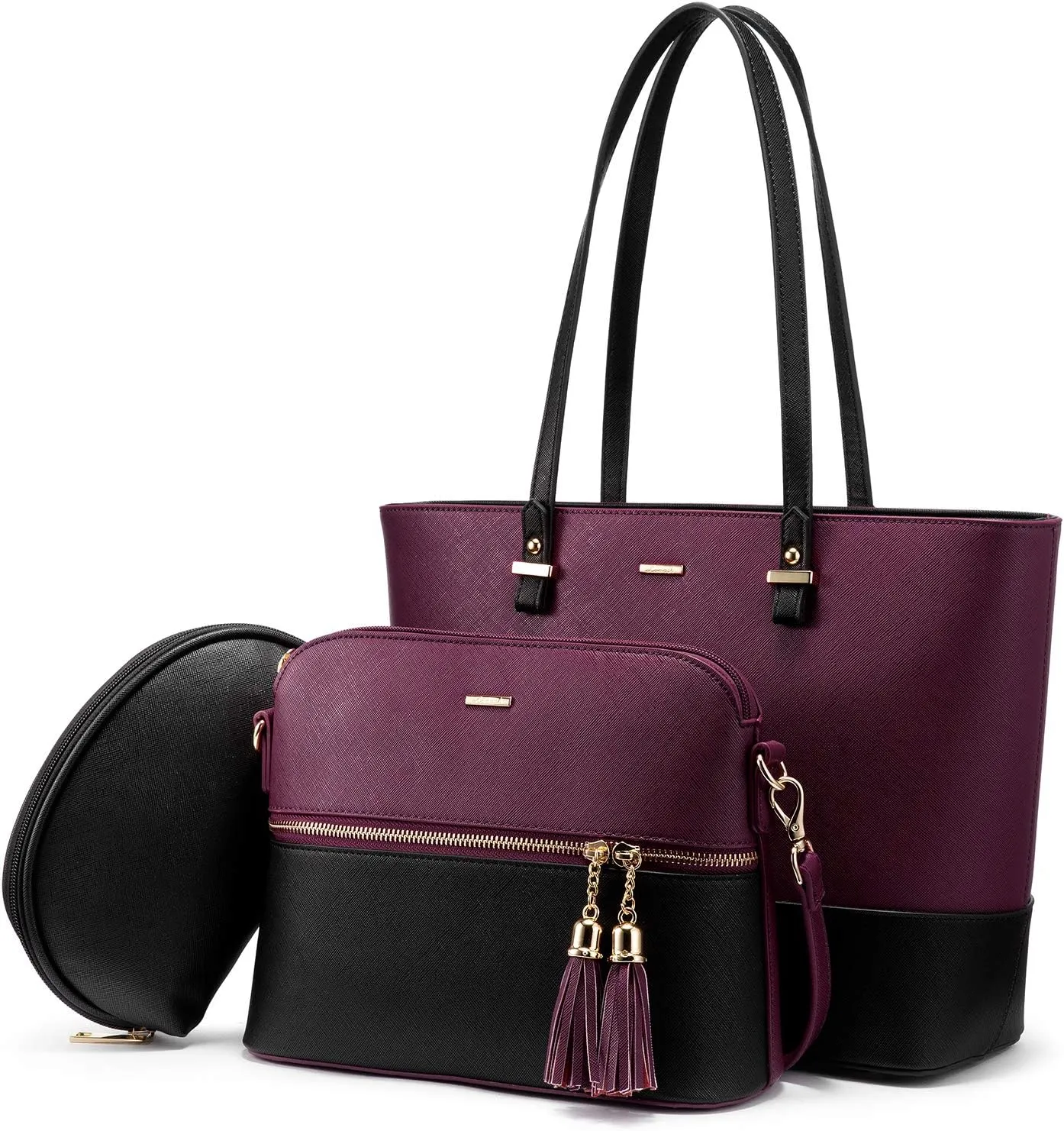 LOVEVOOK Handbags for Women Shoulder Bags Tote Satchel Hobo 3pcs Purse Set