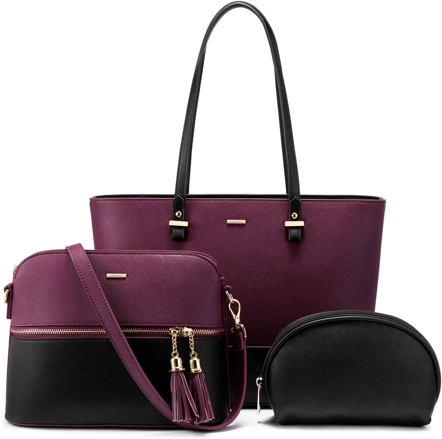 LOVEVOOK Handbags for Women Shoulder Bags Tote Satchel Hobo 3pcs Purse Set