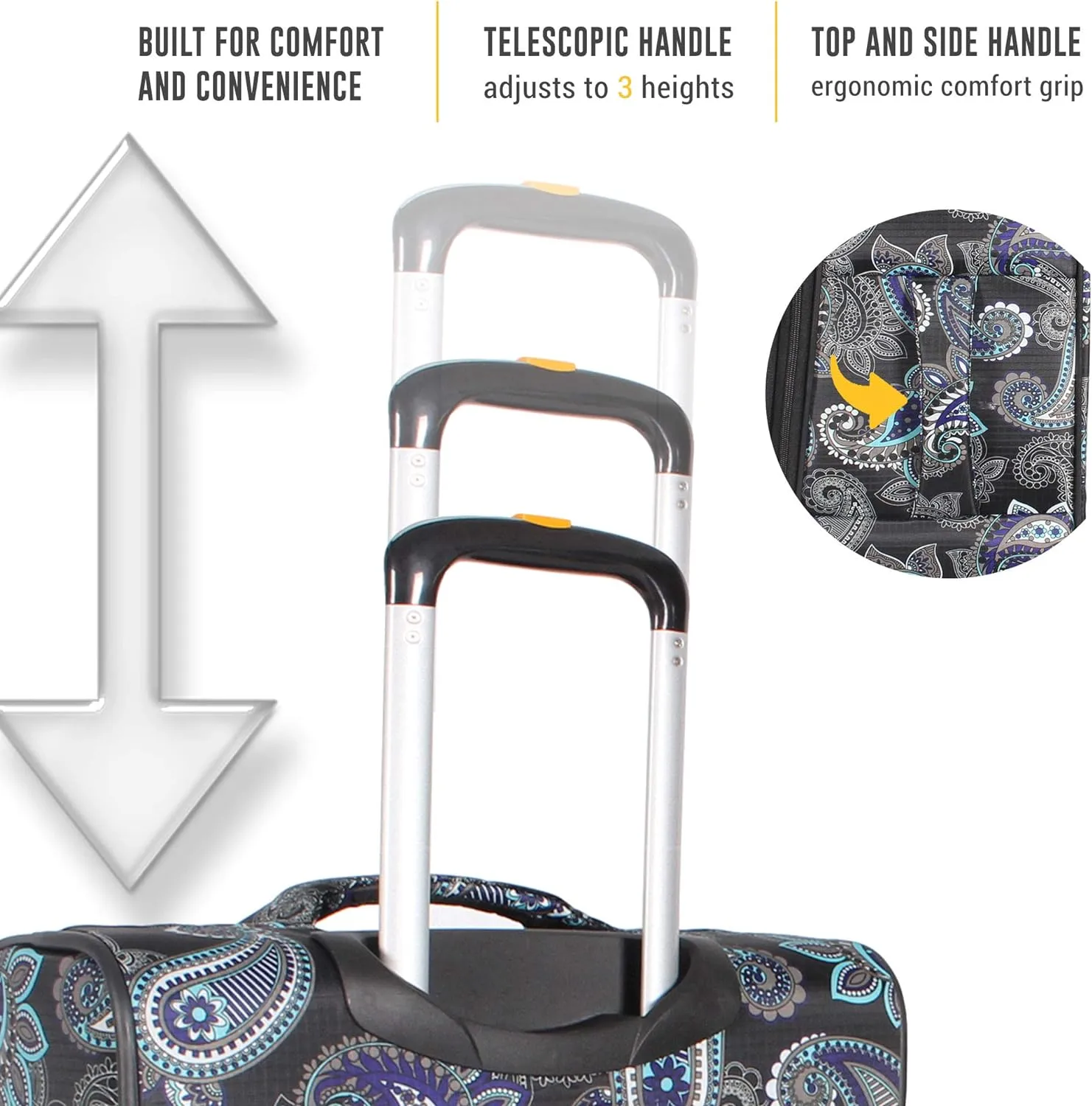 LUCAS Designer Luggage Collection - 3 Piece Softside Expandable Ultra Lightweight Spinner Suitcase Set - Travel Set includes 20 Inch Carry On, 24 Inch & 28 Inch Checked Suitcases (Diva)