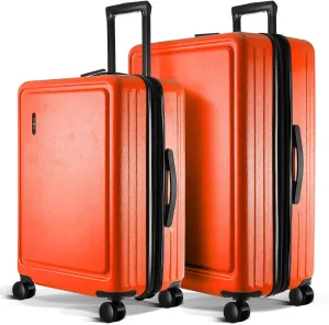 Luggage Sets 2 Piece, 22 Inch Carry on Luggage and 24 Inch Suitcases with Wheels Spinner, Durable Hard Shell Suitcase Set, Expandable Travel Suitcase, Orange
