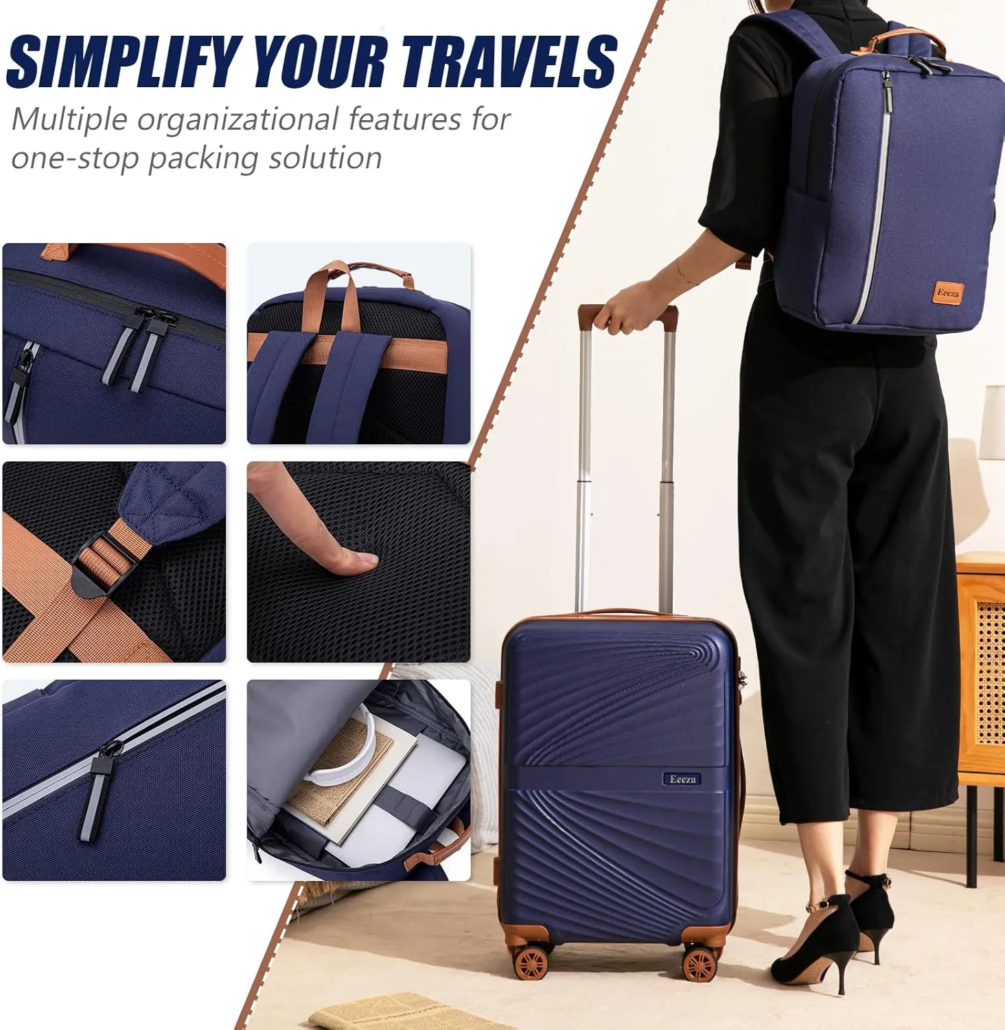 Luggage Sets 3 Piece, Suitcases with Wheels, ABS Hard Case Luggage with TSA Lock Spinner Wheels, Carry On Luggage Set (20inch)