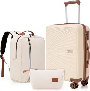 Luggage Sets 3 Piece, Suitcases with Wheels, ABS Hard Case Luggage with TSA Lock Spinner Wheels, Carry On Luggage Set (20inch)