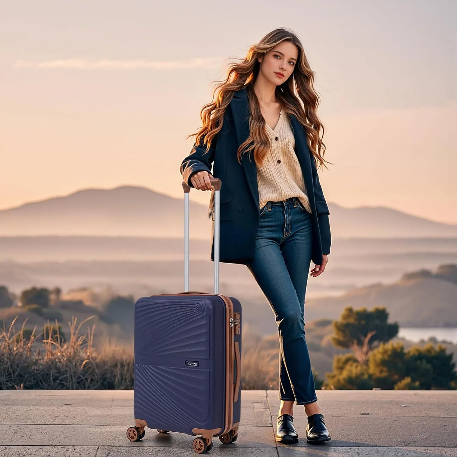 Luggage Sets 3 Piece, Suitcases with Wheels, ABS Hard Case Luggage with TSA Lock Spinner Wheels, Carry On Luggage Set (20inch)