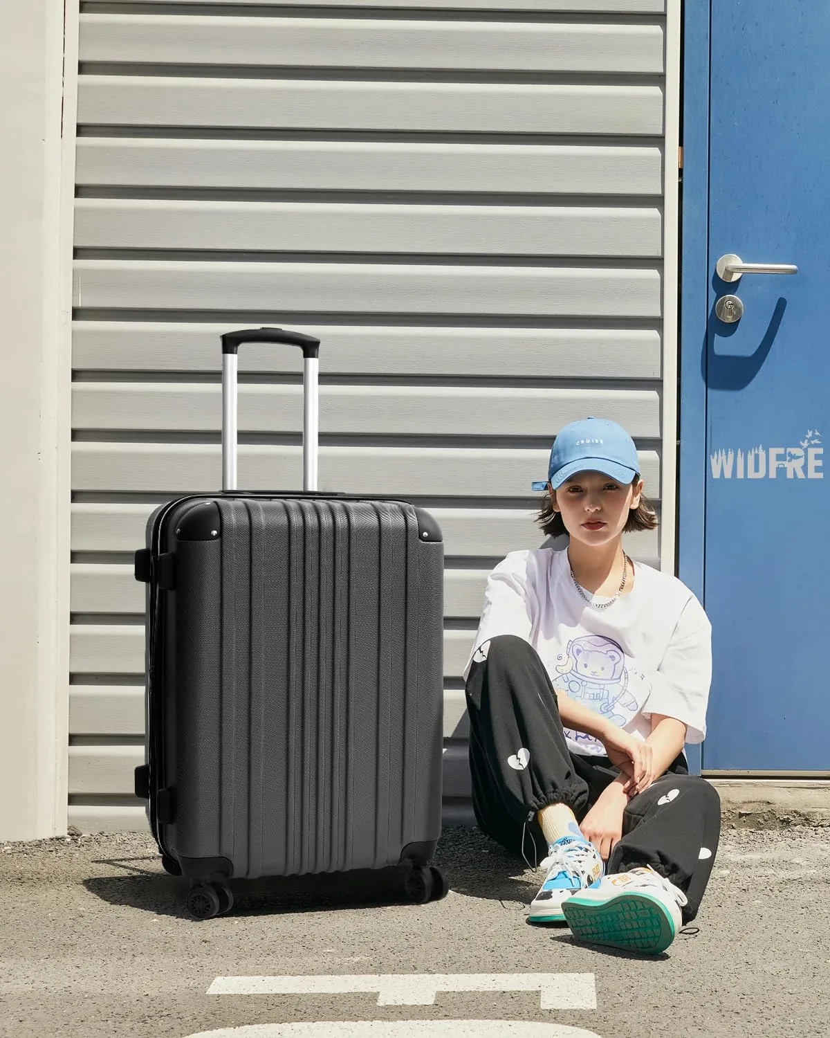 Luggage Sets 3 Pieces Expandable with Spinner Wheels Hard Suitcases Lightweight with Wheels Travel Luggage TSA Approve (Dark Gray Suitcase Set)