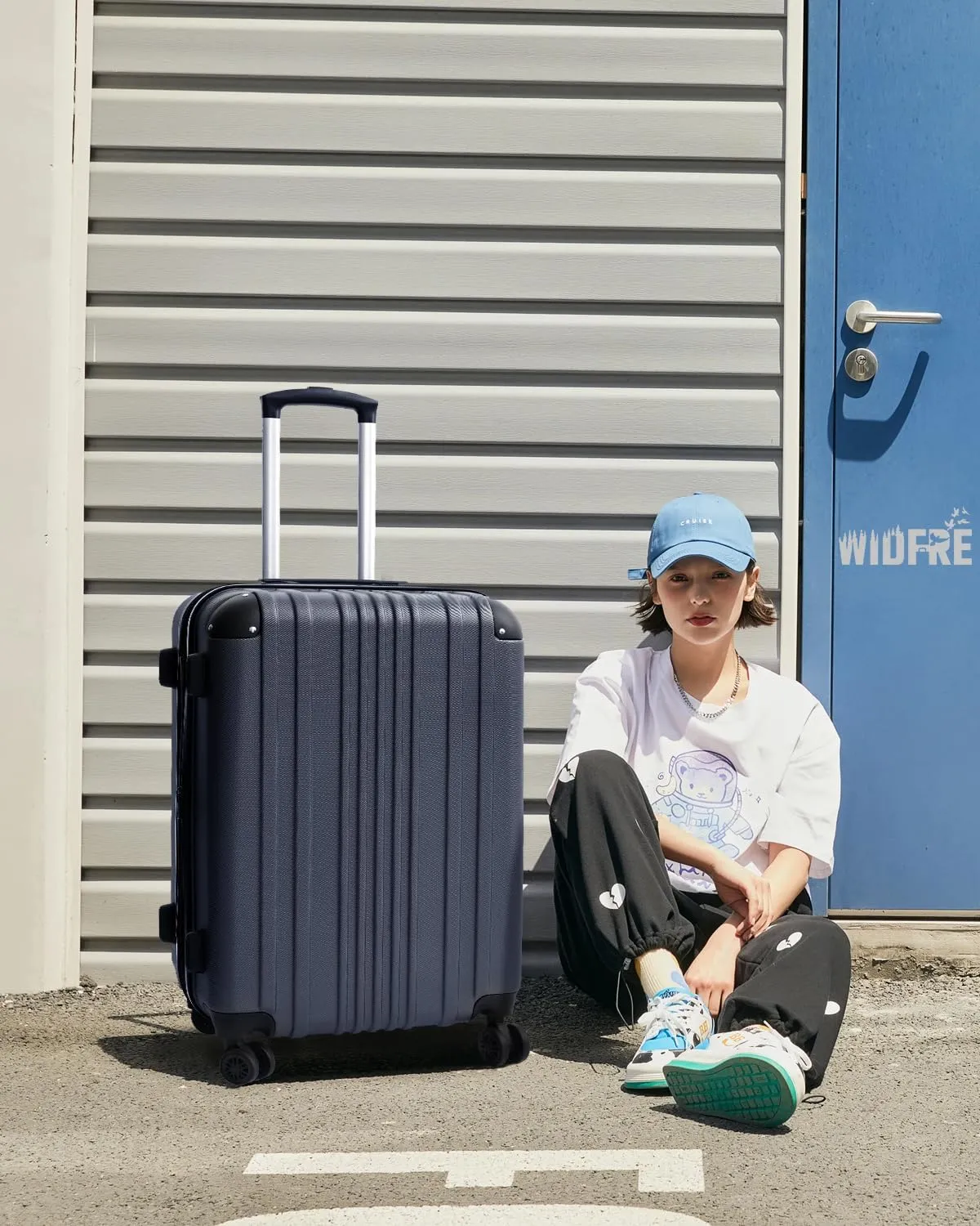 Luggage Sets 3 Pieces Expandable with Spinner Wheels Hard Suitcases Lightweight with Wheels Travel Luggage TSA Approve (Navy Suitcase Set)