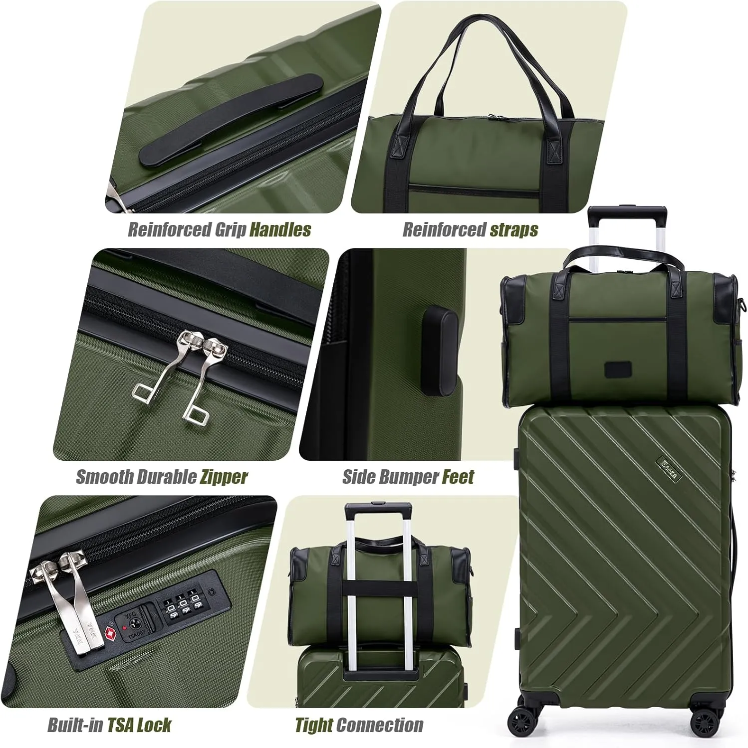 Luggage Sets 3 Piece,Suitcases with Wheels,Carry On Luggage Set 22x14x9 Airline Approved,Hardshell Luggage Sets With TSA Lock,20 Inch Carry On Suitcase