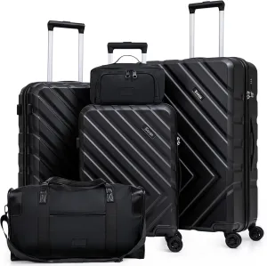 Luggage Sets 5 Piece, Suitcases with Wheels, ABS Hard Case Luggage with TSA Lock Spinner Wheels, Carry On Luggage Set (20/24/28 inch) (5 Piece Sets (20"/24"/28"/DB/TB))