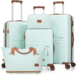 Luggage Sets 5 Piece, Suitcases with Wheels, ABS Hard Case Luggage with TSA Lock Spinner Wheels, Carry On Luggage Set (20/24/28 inch)