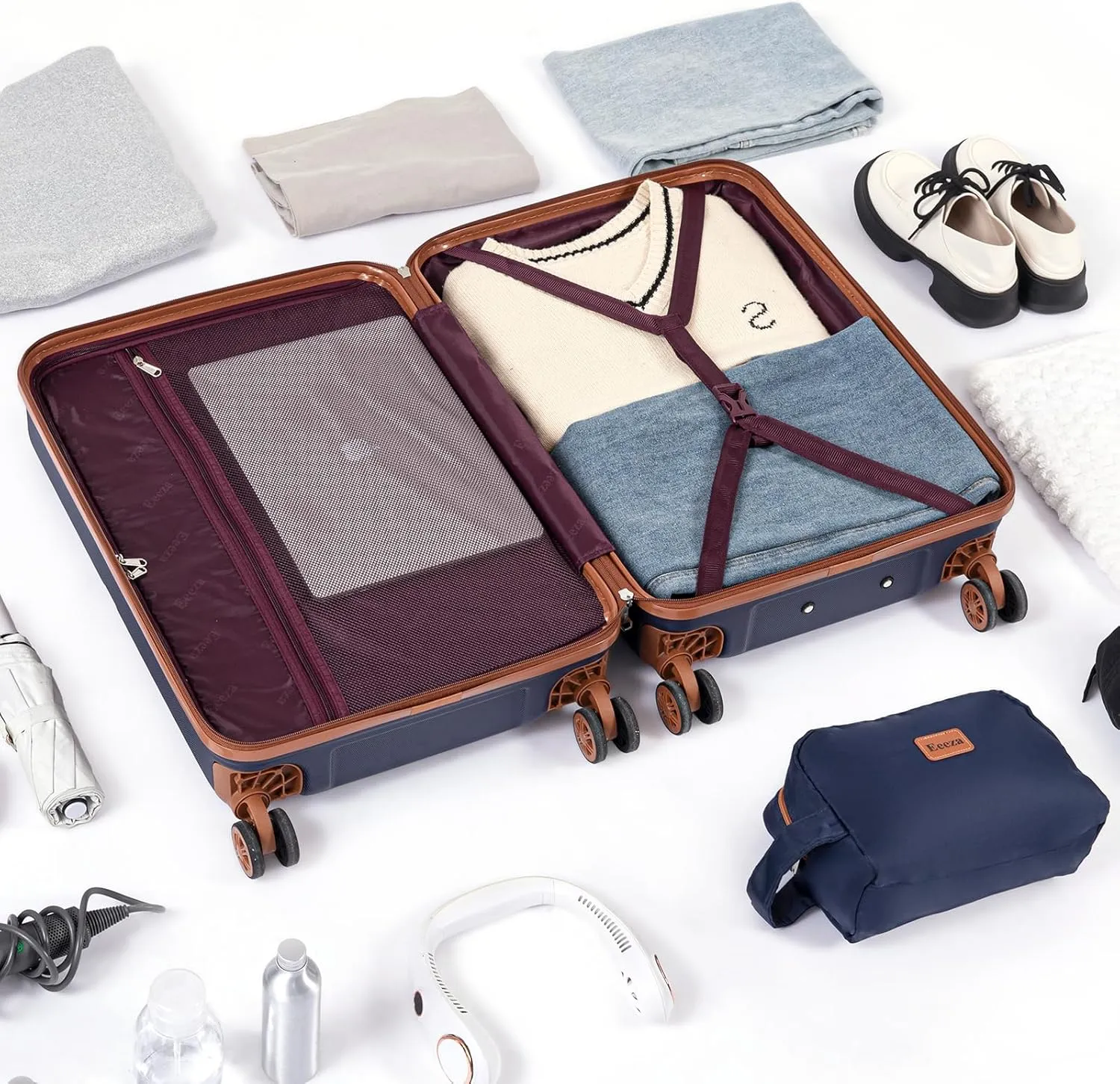 Luggage Sets 5 Piece, Suitcases with Wheels, ABS Hard Case Luggage with TSA Lock Spinner Wheels, Carry On Luggage Set (20/24/28 inch)