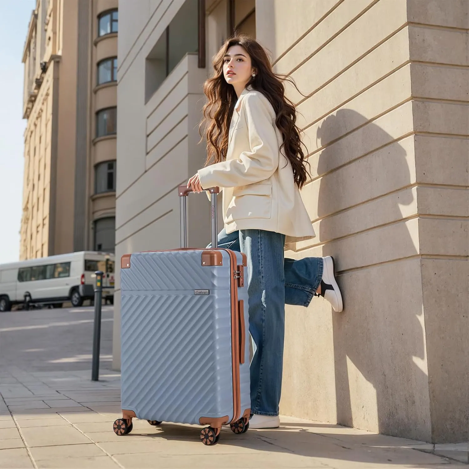 Luggage Sets 5 Piece Suitcases with Wheels, Suitcase Set ABS Hard Case Luggage with TSA Lock Spinner Wheels Durable Travel Luggage