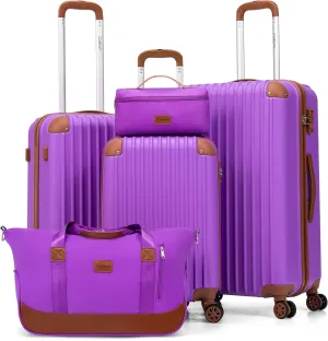 Luggage Sets 5 Piece Suitcases with Wheels, Suitcase Set ABS Hard Case Luggage with TSA Lock Spinner Wheels Durable Travel Luggage