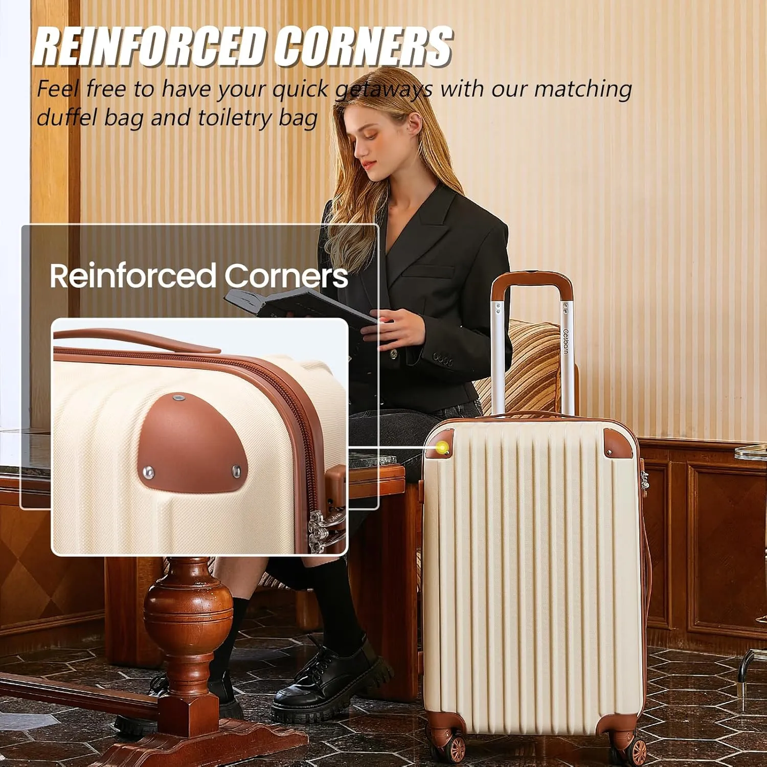 Luggage Sets 5 Piece Suitcases with Wheels, Suitcase Set ABS Hard Case Luggage with TSA Lock Spinner Wheels Durable Travel Luggage
