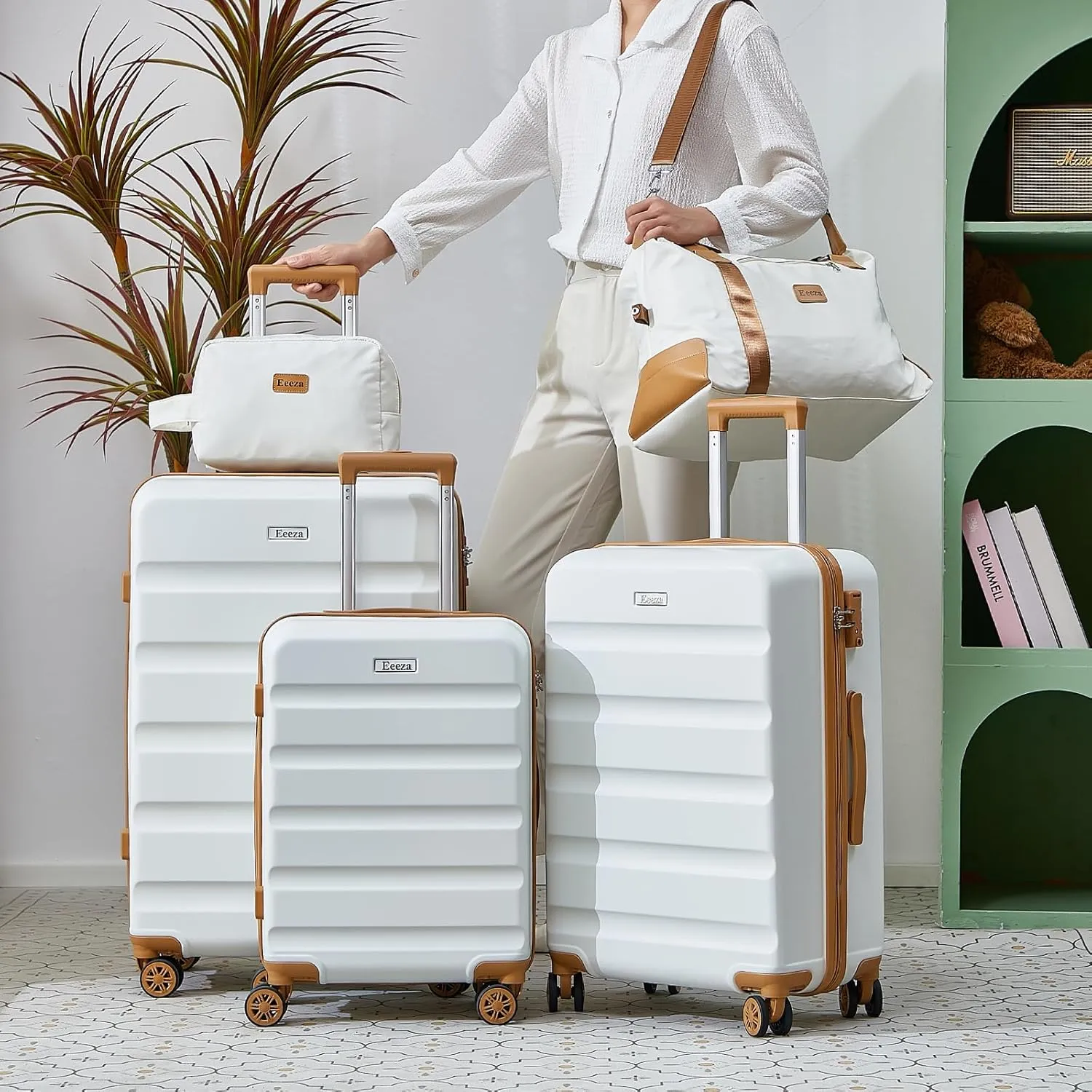 Luggage Sets 5 Piece, Suitcases with Wheels,ABS Hard Case Luggage with TSA Lock Spinner Wheels,Carry On Luggage Set (20/24/28 Inch)