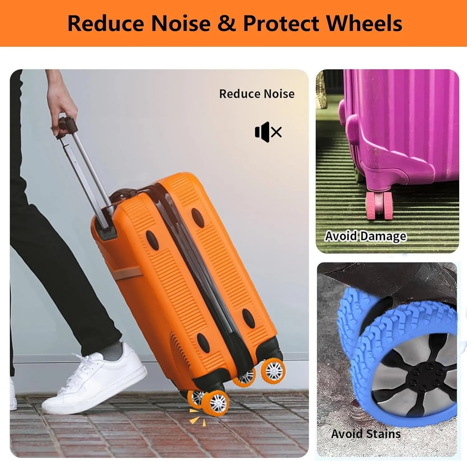 Luggage wheel covers suitcase wheels protectors for dual-wheeled luggage suitcase with a diameter of 2-2.4 inches /5-6cm (16, Avocado Green)