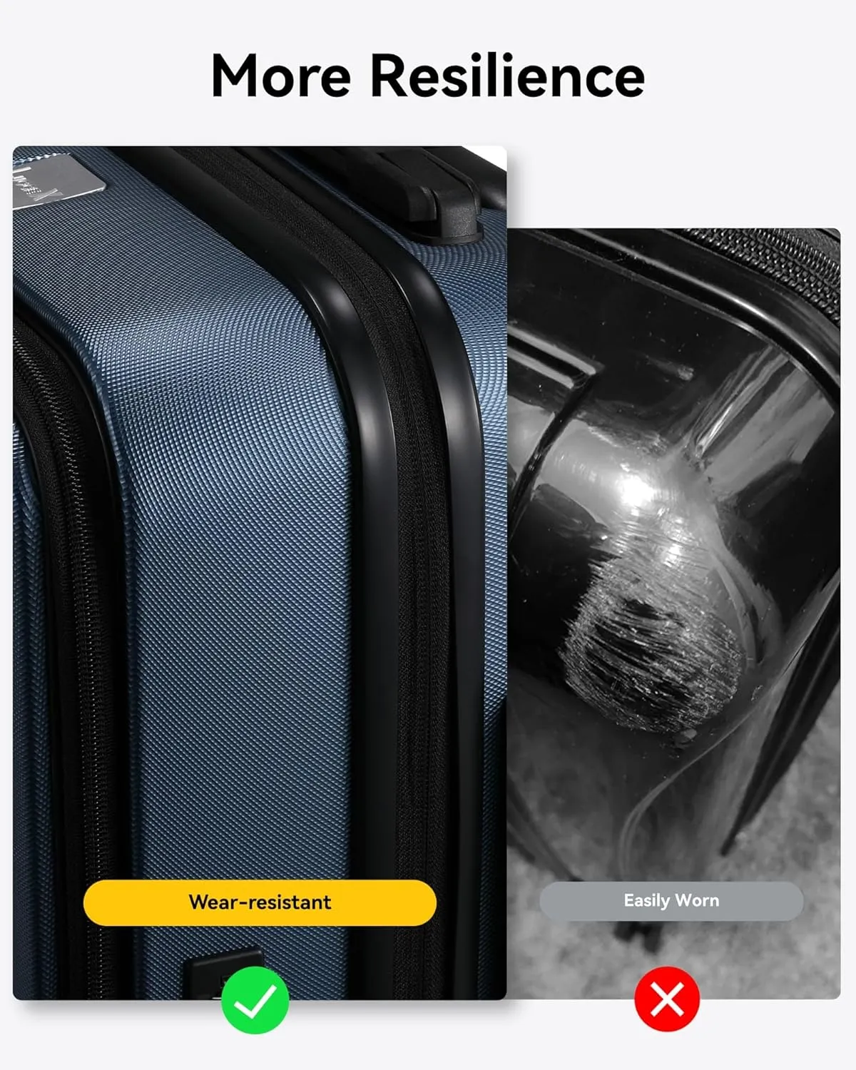 LUGGEX Carry On Luggage for Travel Front Opening, Expandable Polycarbonate Hard Shell Suitcase with Wheels for Men Women Chrismas Birthday (Blue, 19 Inch, 27.2L)