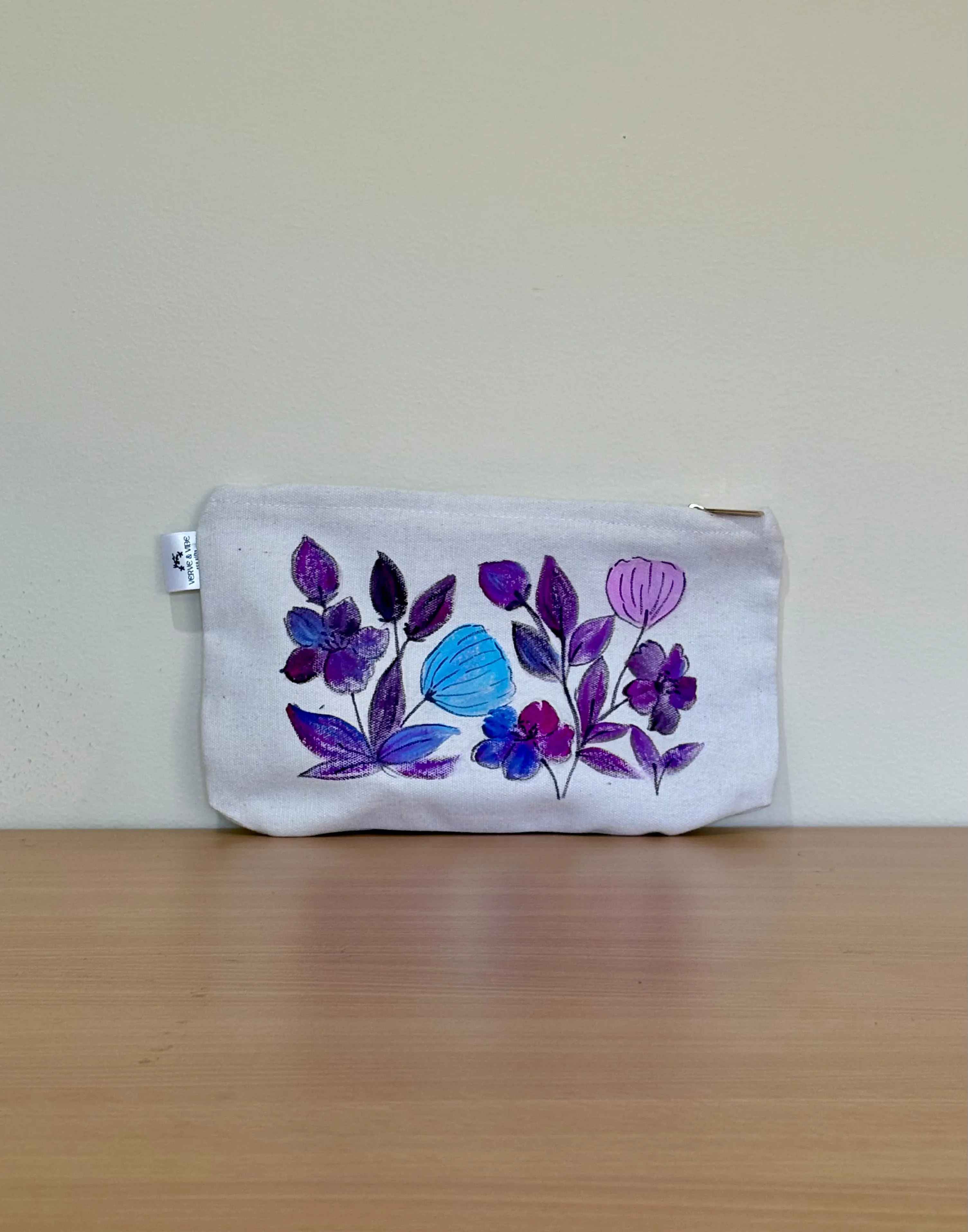 Magenta & Mauve Blooms - Hand Painted, Canvas Tote Bag