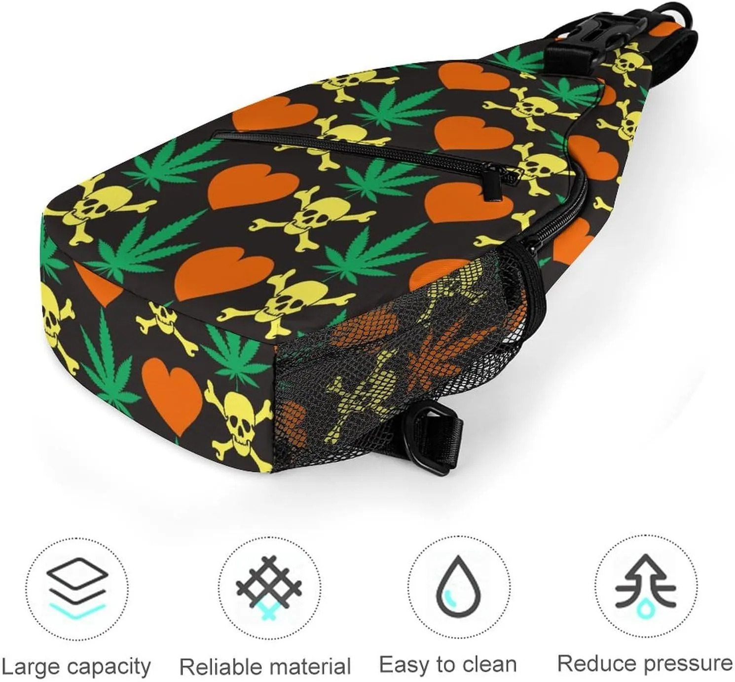 Marijuana Cannabis Versatile And Convenient Multipurpose Crossbody Bag - Perfect for Travel And Hiking