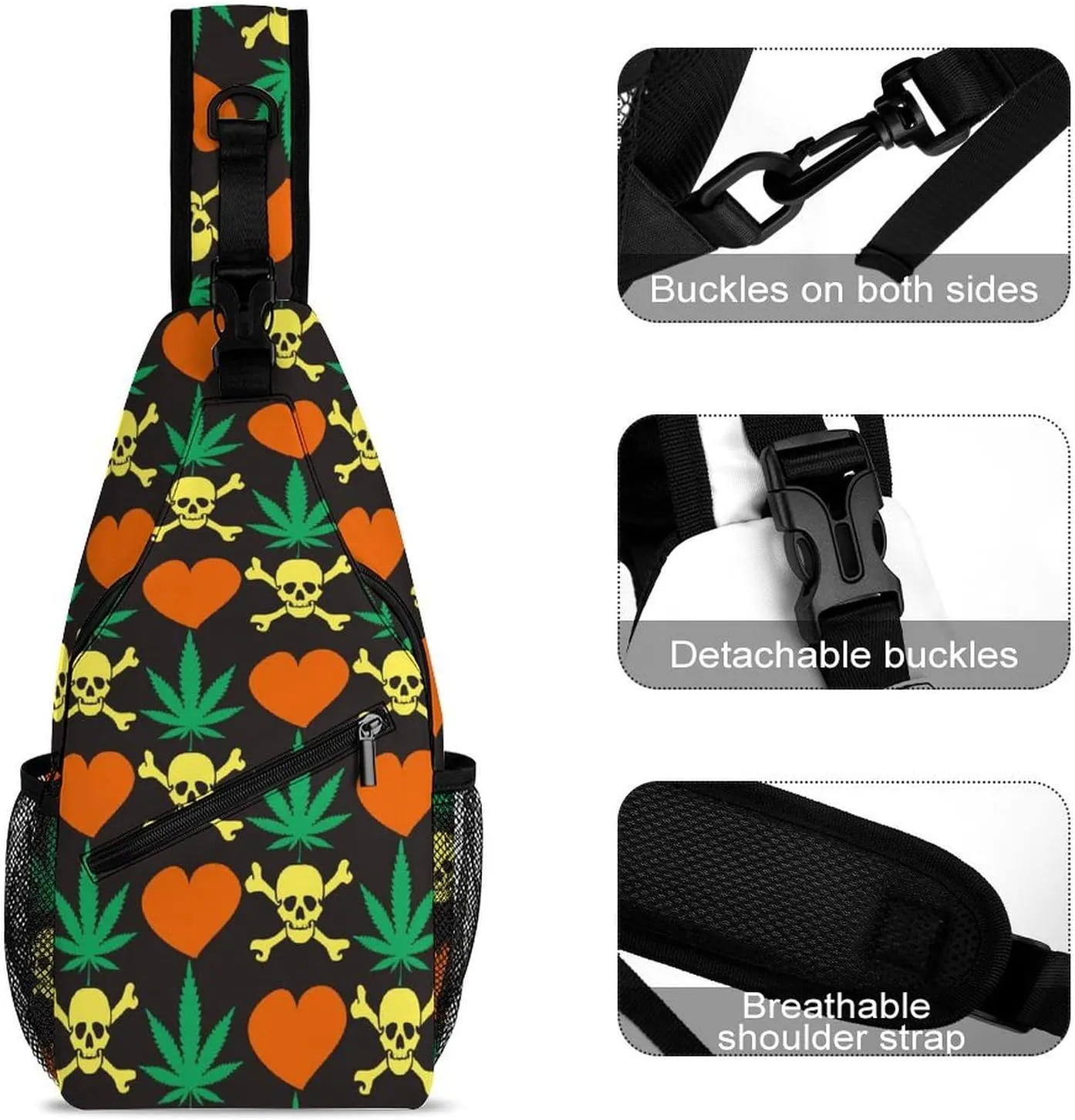 Marijuana Cannabis Versatile And Convenient Multipurpose Crossbody Bag - Perfect for Travel And Hiking