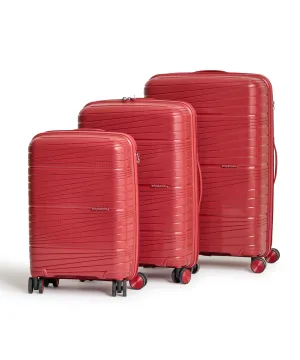 Maroon Mirage Luggage Set of 3 – Lightweight, Durable Hard Shell Suitcases with Spinner Wheels (20", 24", 28")