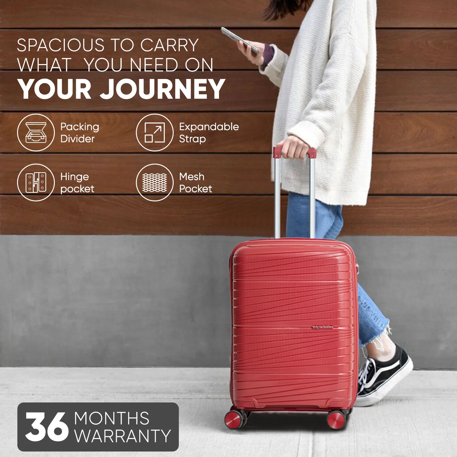 Maroon Mirage Luggage Set of 3 – Lightweight, Durable Hard Shell Suitcases with Spinner Wheels (20", 24", 28")