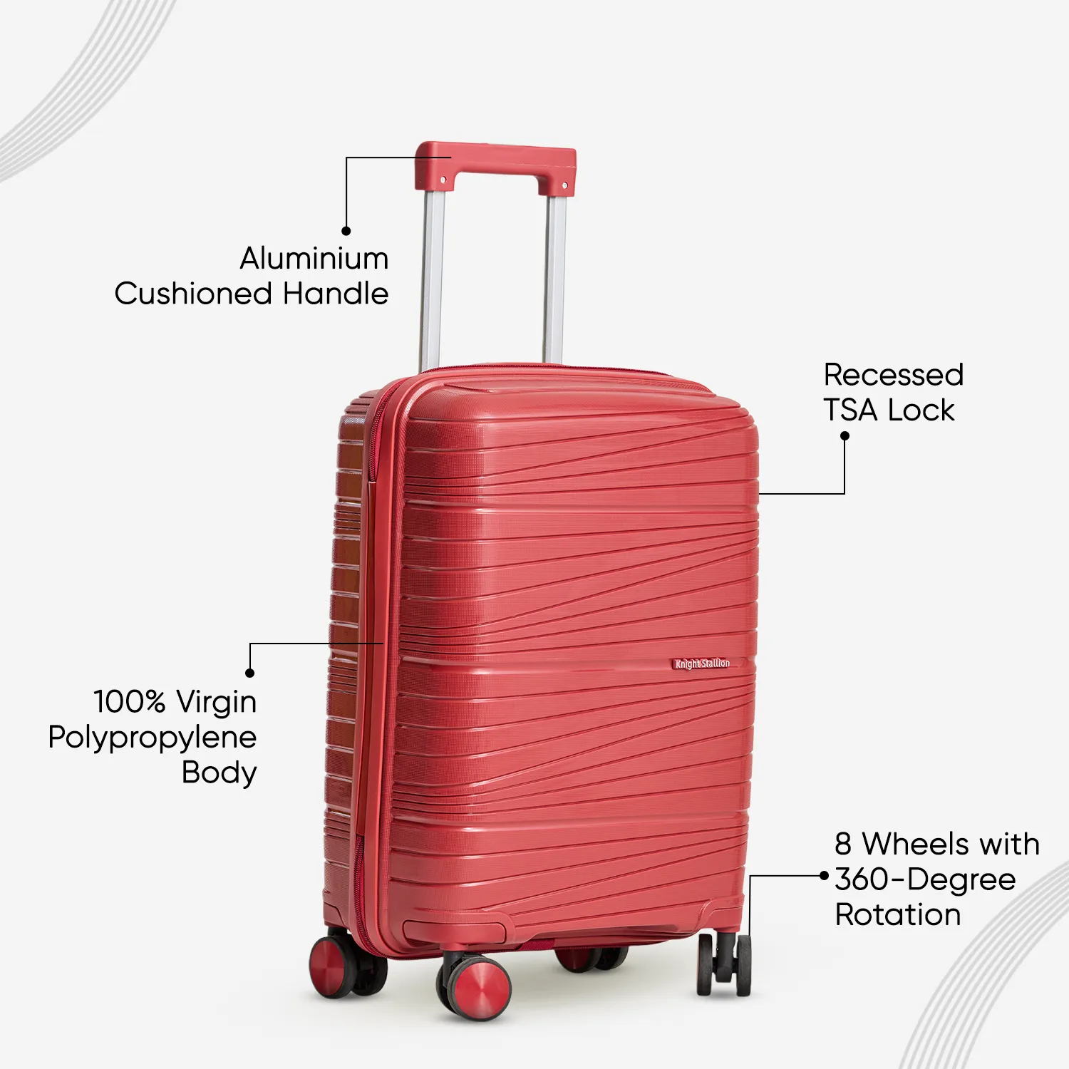 Maroon Mirage Luggage Set of 3 – Lightweight, Durable Hard Shell Suitcases with Spinner Wheels (20", 24", 28")