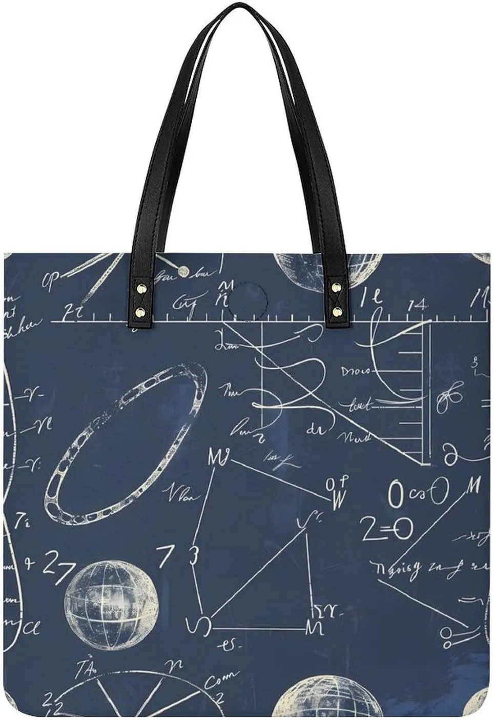 Math Formula Tote Bag for Women PU Leather Purses Handbags Shoulder Bag for Top Handle