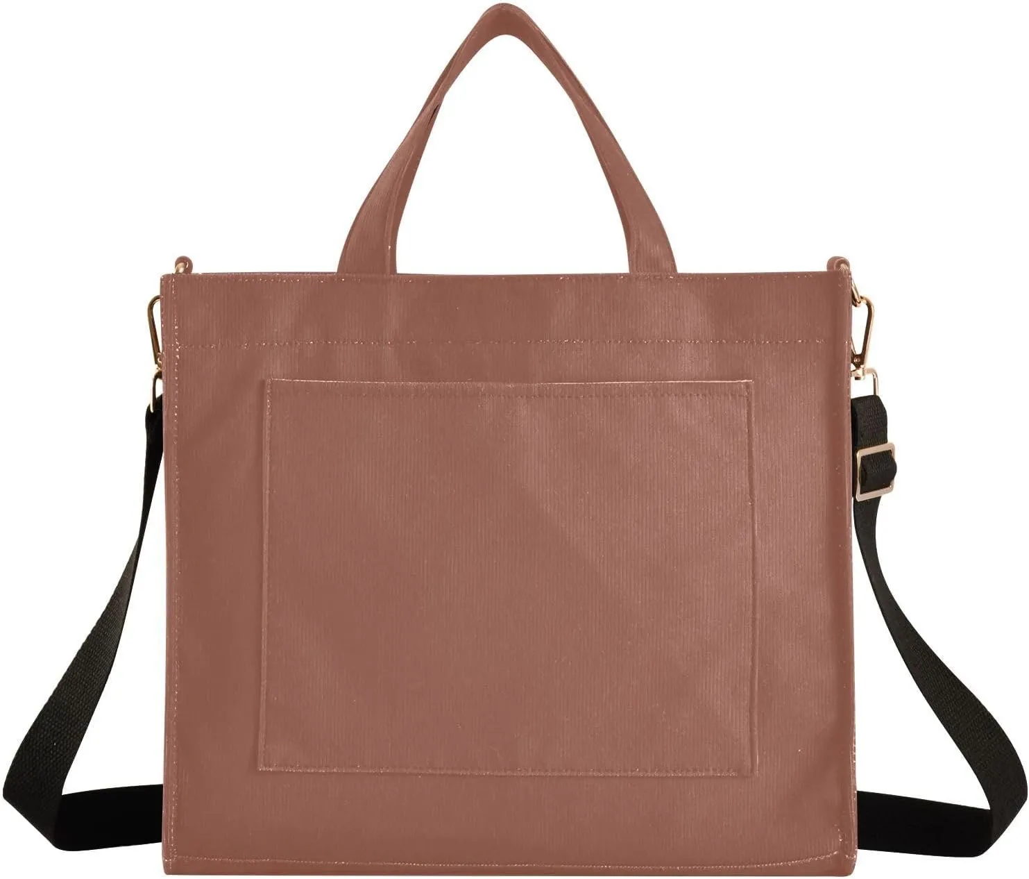 MCHIVER Tote Bag for Women with Inner Zipper Pockets Corduroy Crossbody Totes for Work Travel Office 13.7 * 4.9 * 12.2 IN