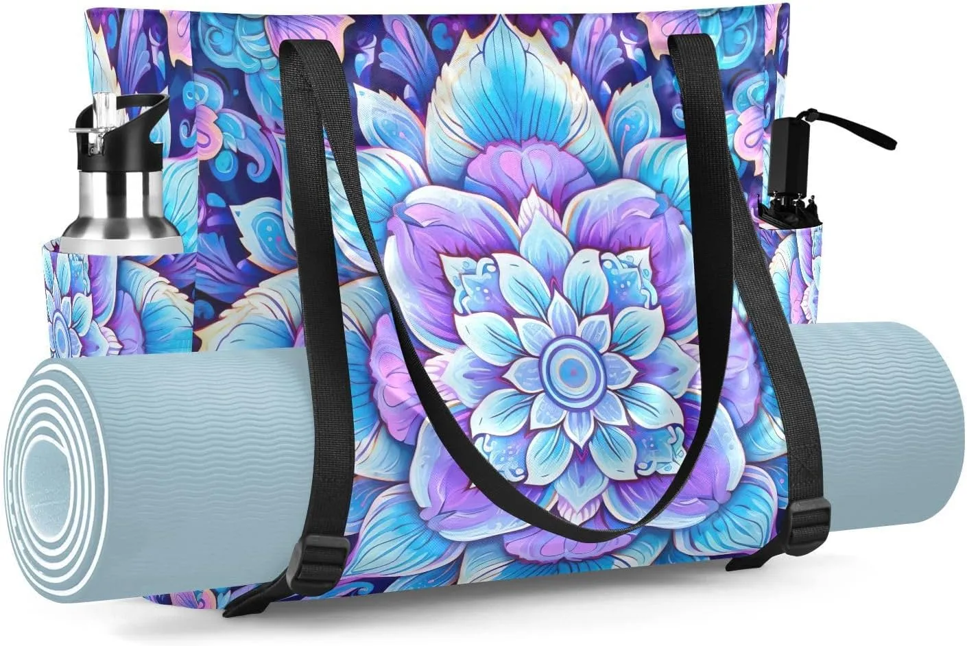MCHIVER Yoga Bag for Women Men Large Yoga Mat Bag with Adjustable Strap Workout Bags Totes for Pilates Yoga Travel