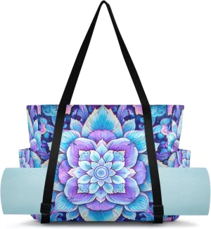 MCHIVER Yoga Bag for Women Men Large Yoga Mat Bag with Adjustable Strap Workout Bags Totes for Pilates Yoga Travel