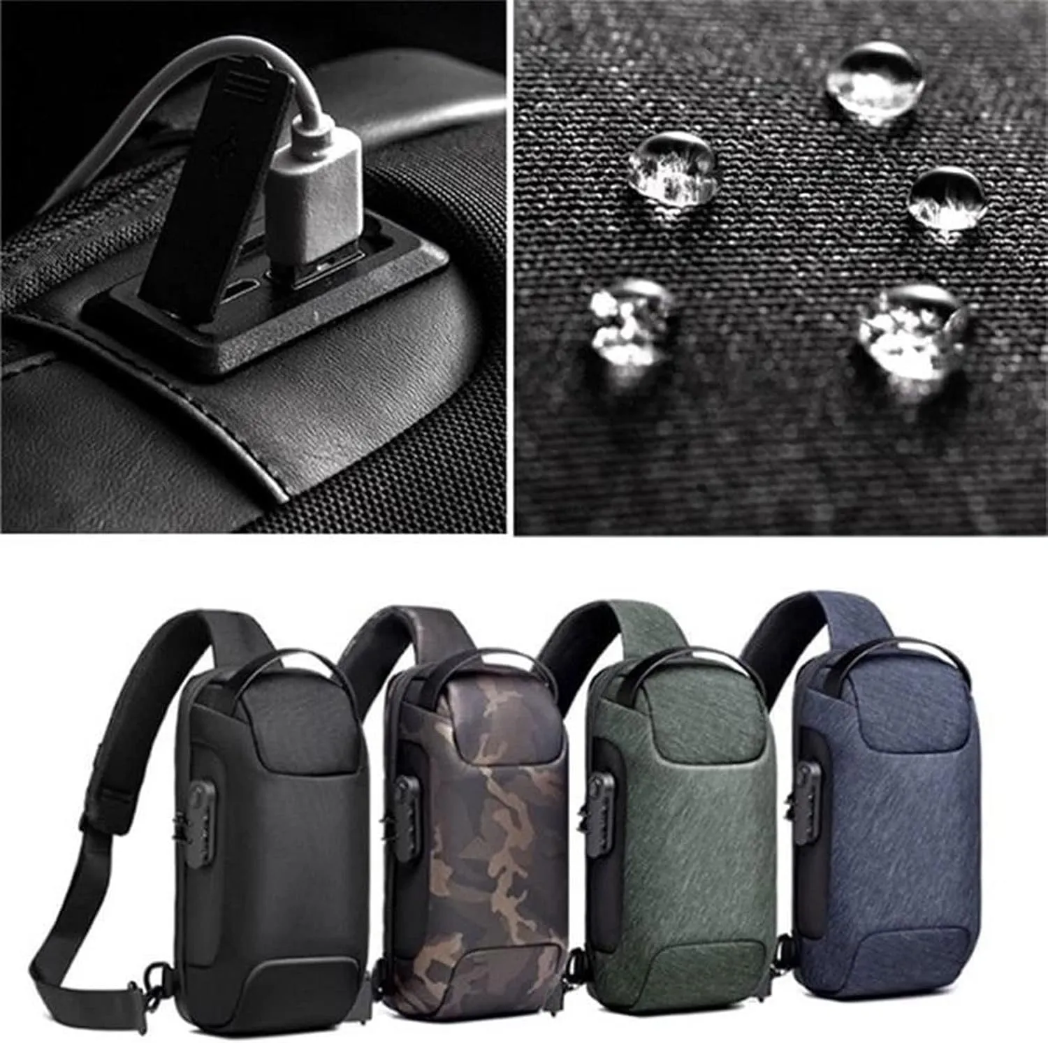 Men's Anti-theft Messenger Bag Waterproof Oxford Cloth Sports Messenger Bag Men's Chest Bag