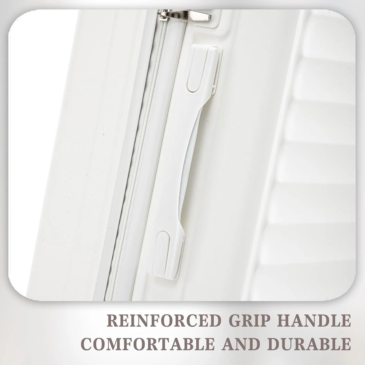 Merax 3-Piece ABS Hardshell Suitcase Sets – Lightweight, Tough & Scratch-Resistant, White Horizontal Stripe, 20/24/28 Inch
